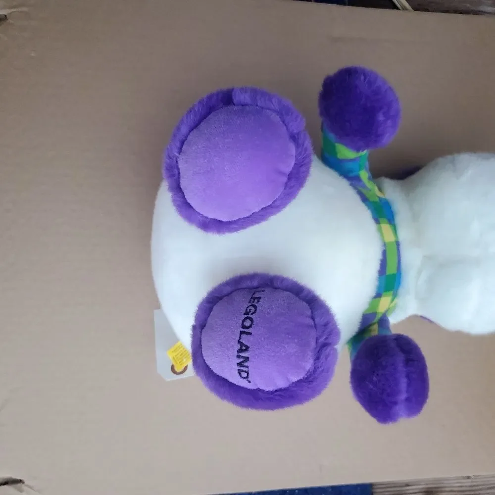 Legoland Purple Panda Plush – Aurora 12” Stuffed Animal with Plaid Shirt